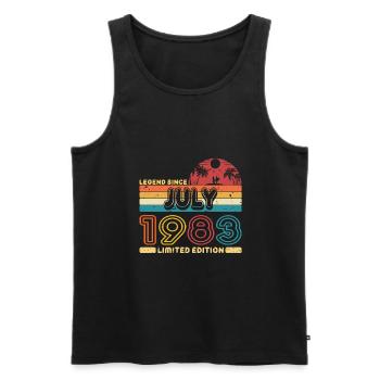 Geburtstag 1983 Juli Retro Legend Since Palme - Männer Premium Bio Tank Top - Schwarz - Vorne - AI Model Male 178 light (178cm)