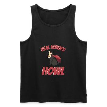 Wolf - Men's Premium Organic Tank Top - black - Front - AI Model Male 178 light (178cm)