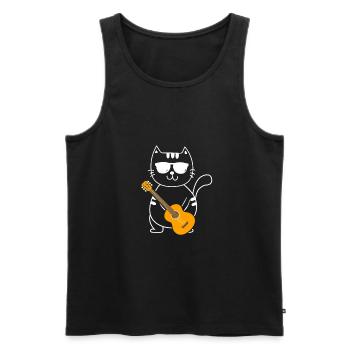 Westerngitarre Gitarrist Akustikgitarre - Männer Premium Bio Tank Top - Schwarz - Vorne - Michal (187cm)