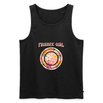 Frisbee - Men's Premium Organic Tank Top - black - Front - AI Model Male 178 light (178cm)