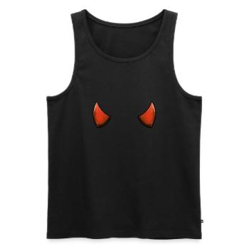 Devil's Horn Devil's Devil's Woman Devil's Guy - Men's Premium Organic Tank Top - black - Front - AI Model Male 178 light (178cm)