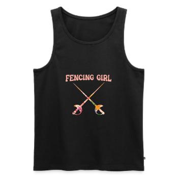 Fechten - Männer Premium Bio Tank Top - Schwarz - Vorne - Michal (187cm)