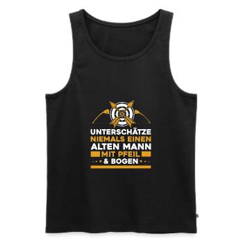 Bogenschütze Bogensport Pfeil Bogen Bogenschießen - Männer Premium Bio Tank Top - Schwarz - Vorne - Michal (187cm)
