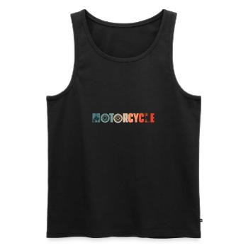 Retro Motorcycle Biker Vintage Motorcyclist - Men's Premium Organic Tank Top - black - Front - Michal (187cm)