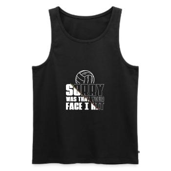 Volleyball Beachvolleyball - Männer Premium Bio Tank Top - Schwarz - Vorne - Michal (187cm)