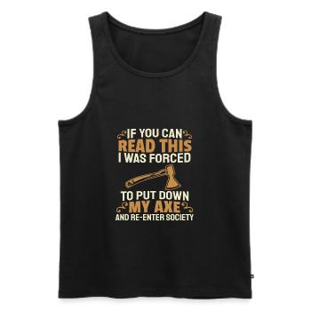 Holzhacker Holzfäller Förster Forstwirt - Männer Premium Bio Tank Top - Schwarz - Vorne - AI Model Male 178 light (178cm)