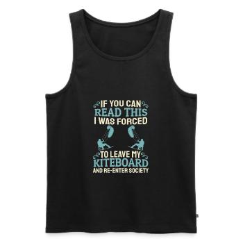 Kitesurfen Kiteboarding Kite Kiten - Männer Premium Bio Tank Top - Schwarz - Vorne - AI Model Male 178 light (178cm)