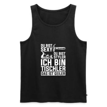 Zimmermann Tischler Schreiner - Männer Premium Bio Tank Top - Schwarz - Vorne - Michal (187cm)