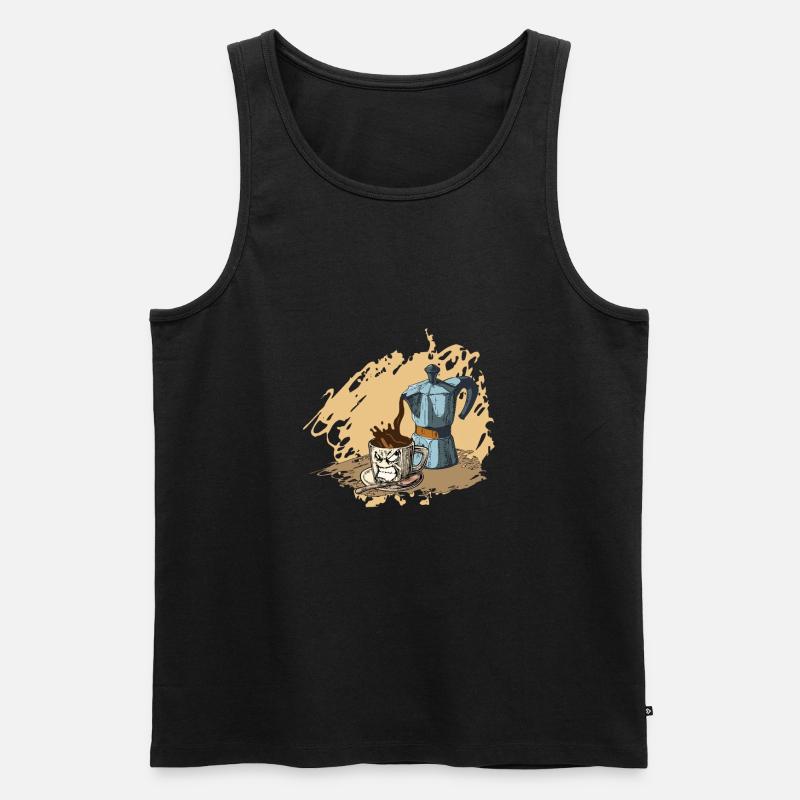 Espresso Kaffee - Männer Premium Bio Tank Top - Schwarz