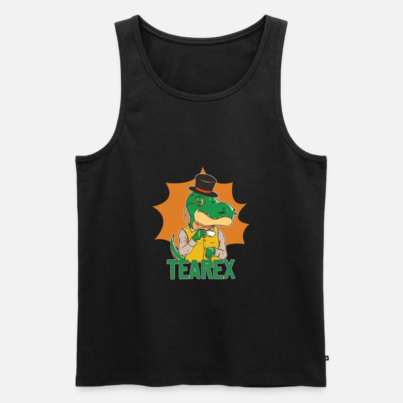 T-Rex Tee Rex Tea Rex - Männer Premium Bio Tank Top - Schwarz