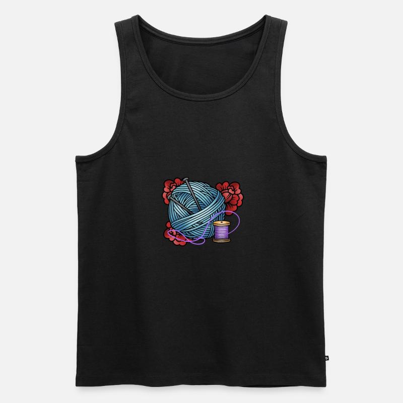 Stricken - Männer Premium Bio Tank Top - Schwarz