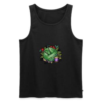 Knit - Men's Premium Organic Tank Top - black - Front - AI Model Male 178 light (178cm)