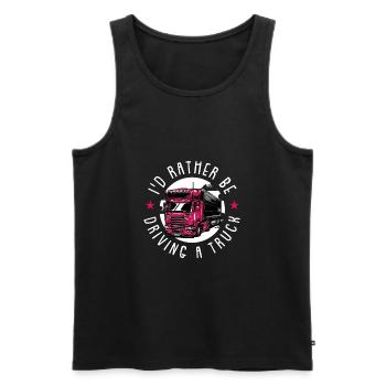 LKW Fahrerin - Männer Premium Bio Tank Top - Schwarz - Vorne - Michal (187cm)