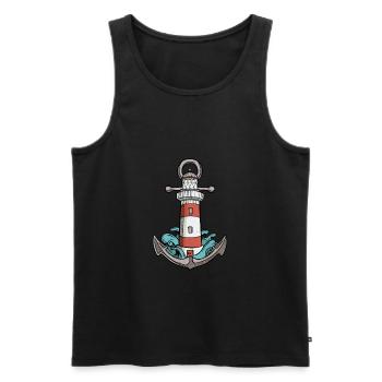 Leuchtturm - Männer Premium Bio Tank Top - Schwarz - Vorne - Michal (187cm)