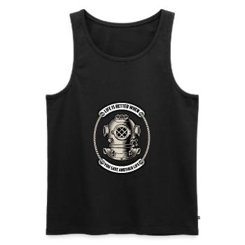 Scuba Diving Divers Diving - Men's Premium Organic Tank Top - black - Front - AI Model Male 178 light (178cm)