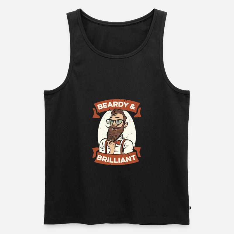 Vollbart Bart Bartträger Hipster Mann - Männer Premium Bio Tank Top - Schwarz