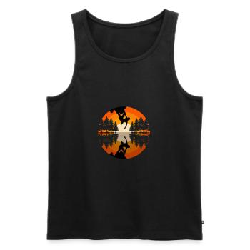 Klettern Bergsport Kletterer - Männer Premium Bio Tank Top - Schwarz - Vorne - AI Model Male 178 light (178cm)