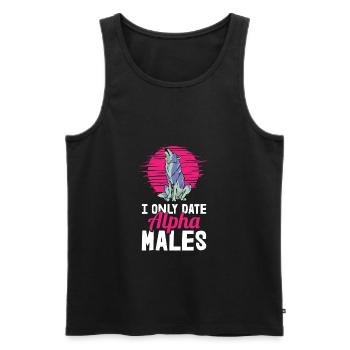 Wolf - Men's Premium Organic Tank Top - black - Front - AI Model Male 178 light (178cm)