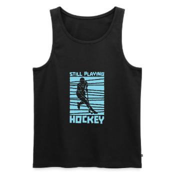 Feldhockey - Männer Premium Bio Tank Top - Schwarz - Vorne - Michal (187cm)