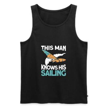 Seglen Segelboot Segler - Männer Premium Bio Tank Top - Schwarz - Vorne - AI Model Male 178 light (178cm)