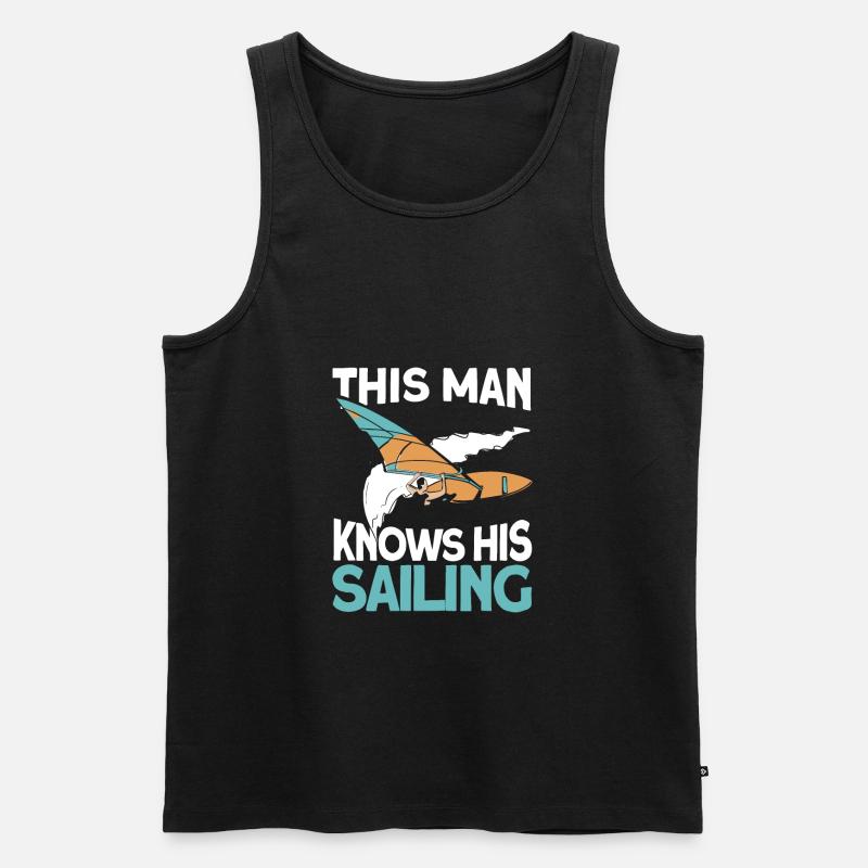 Seglen Segelboot Segler - Männer Premium Bio Tank Top - Schwarz
