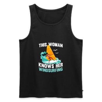 Windsurfing Windsurfen - Men's Premium Organic Tank Top - black - Front - AI Model Male 178 light (178cm)