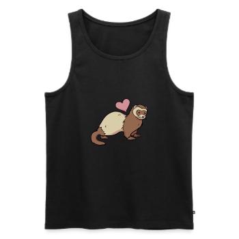Frettchen - Männer Premium Bio Tank Top - Schwarz - Vorne - AI Model Male 178 light (178cm)