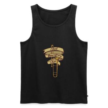Posaune - Männer Premium Bio Tank Top - Schwarz - Vorne - Michal (187cm)