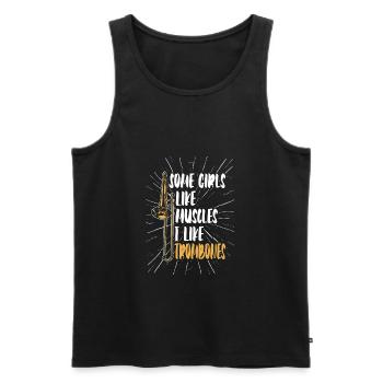 Trombone - Men's Premium Organic Tank Top - black - Front - Michal (187cm)
