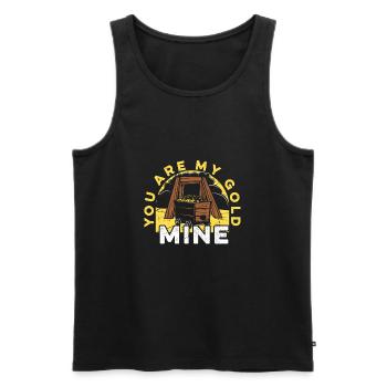 Goldbergbau Goldmine - Männer Premium Bio Tank Top - Schwarz - Vorne - Michal (187cm)