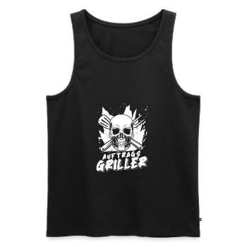 Grillen Grillmeister BBQ - Männer Premium Bio Tank Top - Schwarz - Vorne - Michal (187cm)