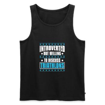 Triathlon - Männer Premium Bio Tank Top - Schwarz - Vorne - Michal (187cm)