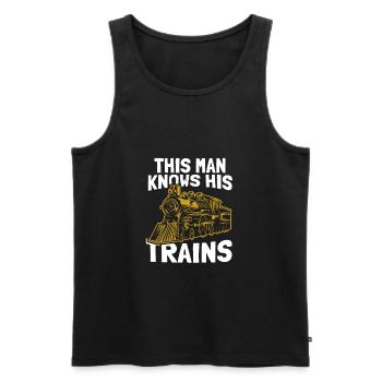 Eisenbahn Eisenbahner Zug Lok Lokführer - Männer Premium Bio Tank Top - Schwarz - Vorne - AI Model Male 178 light (178cm)