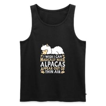 Alpaka - Männer Premium Bio Tank Top - Schwarz - Vorne - AI Model Male 178 light (178cm)
