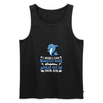 Delfin Delphine - Männer Premium Bio Tank Top - Schwarz - Vorne - AI Model Male 178 light (178cm)