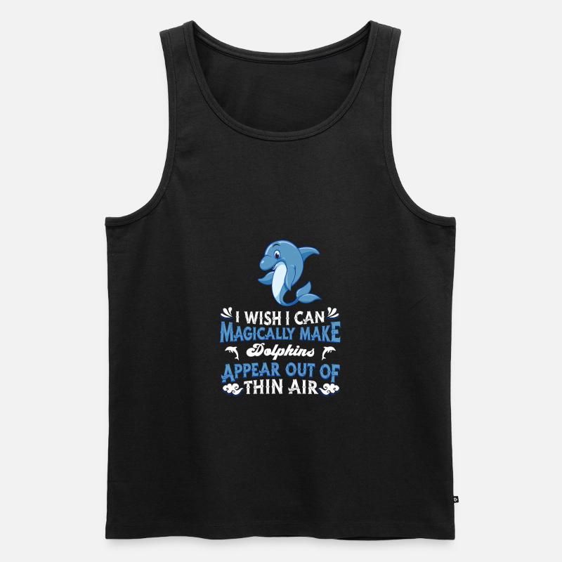 Delfin Delphine - Männer Premium Bio Tank Top - Schwarz