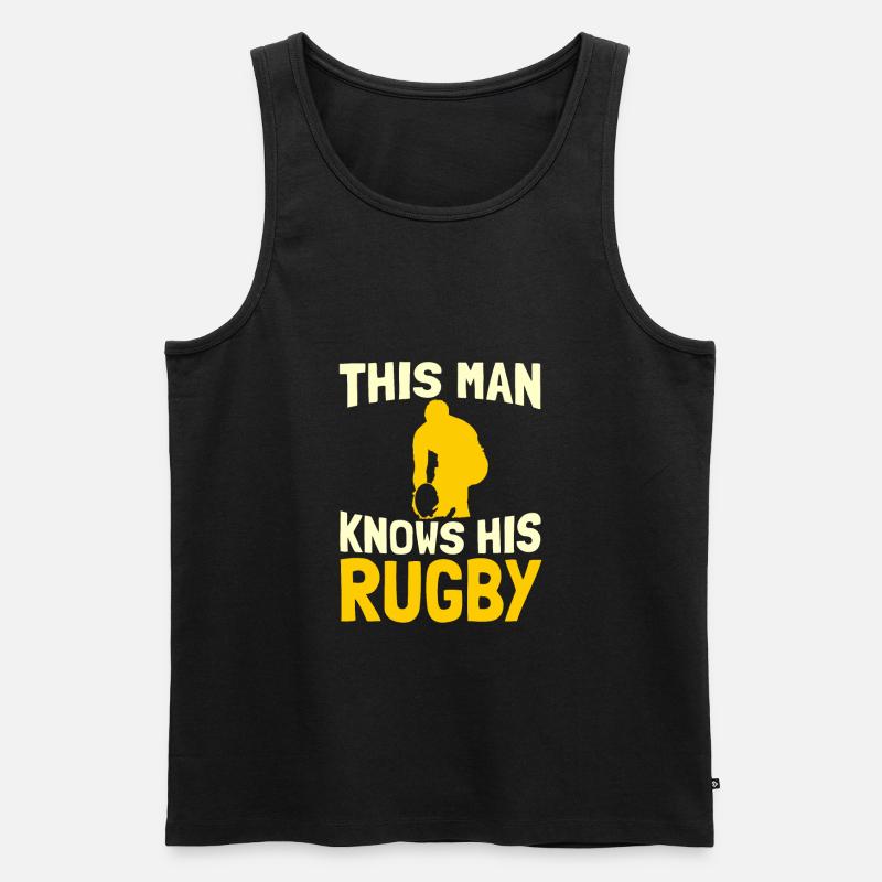 Rugby - Männer Premium Bio Tank Top - Schwarz