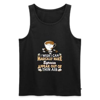 Espresso Kaffee - Männer Premium Bio Tank Top - Schwarz - Vorne - AI Model Male 178 light (178cm)