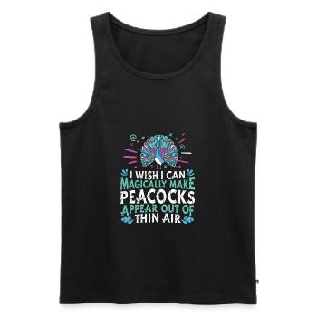 Peacock Bird - Men's Premium Organic Tank Top - black - Front - Michal (187cm)
