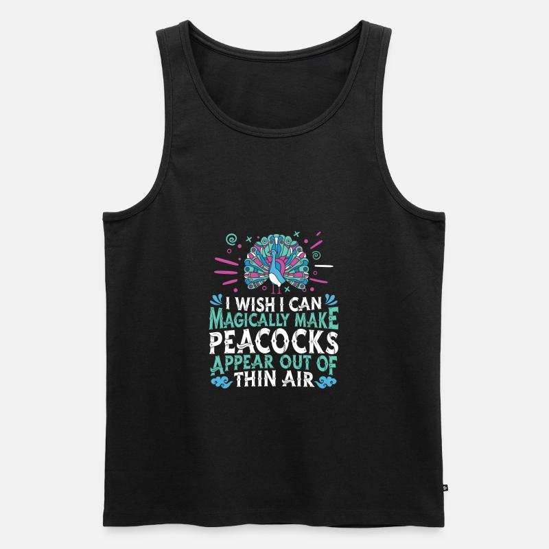 Pfau Vogel - Männer Premium Bio Tank Top - Schwarz