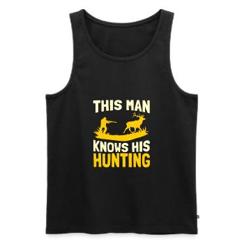 Hunter Hunting Hunting - Men's Premium Organic Tank Top - black - Front - AI Model Male 178 light (178cm)
