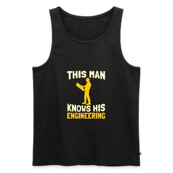 Engineer Master Technician Diploma - Men's Premium Organic Tank Top - black - Front - AI Model Male 178 light (178cm)