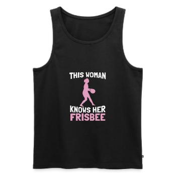 Frisbee - Men's Premium Organic Tank Top - black - Front - AI Model Male 178 light (178cm)
