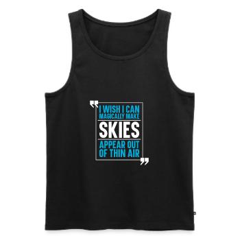 Ski Skifahren Skier - Männer Premium Bio Tank Top - Schwarz - Vorne - AI Model Male 178 light (178cm)