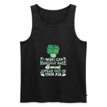 Broccoli Vegetables Vegan Vegetarian - Men's Premium Organic Tank Top - black - Front - AI Model Male 178 light (178cm)
