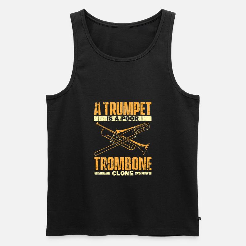 Posaune - Männer Premium Bio Tank Top - Schwarz