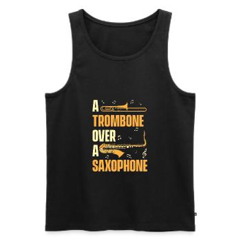 Posaune - Männer Premium Bio Tank Top - Schwarz - Vorne - Michal (187cm)