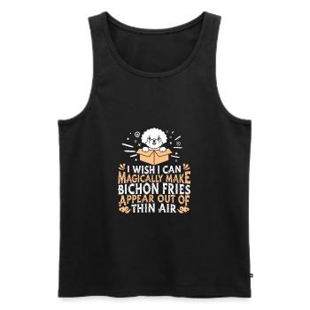 Bichon Frize Dog - Men's Premium Organic Tank Top - black - Front - Michal (187cm)