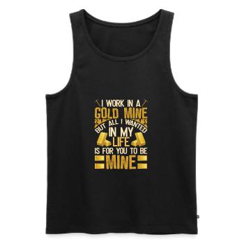 Mine d’or minière - Débardeur bio Premium Homme - noir - Devant - Michal (187cm)
