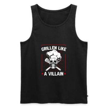 Grill grill master BBQ - Men's Premium Organic Tank Top - black - Front - AI Model Male 178 light (178cm)